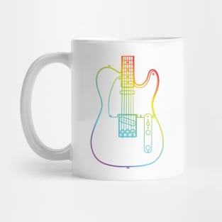 T-Style Electric Guitar Body Colorful Outline Mug